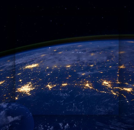 Earth at night — global network connectivity
